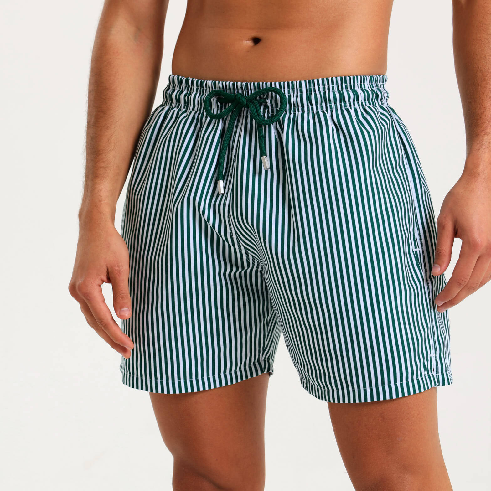 Swim Shorts - Pin Stripes | Emerald