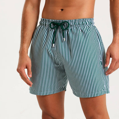 Swim Shorts - Pin Stripes | Emerald