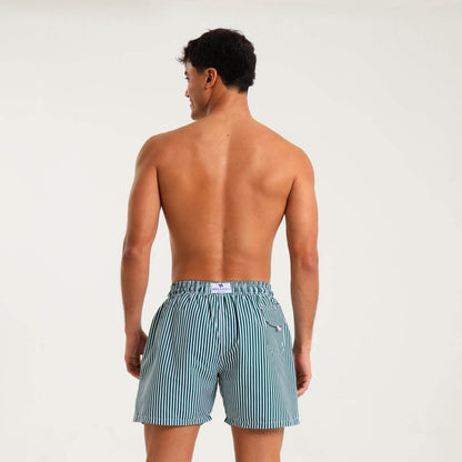 Swim Shorts - Pin Stripes | Emerald
