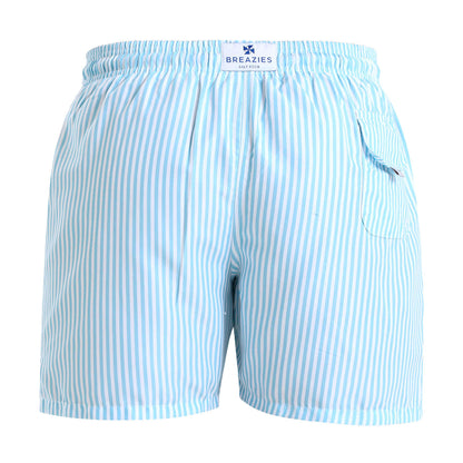 Swim Shorts - Pin Stripes | Baby Blue