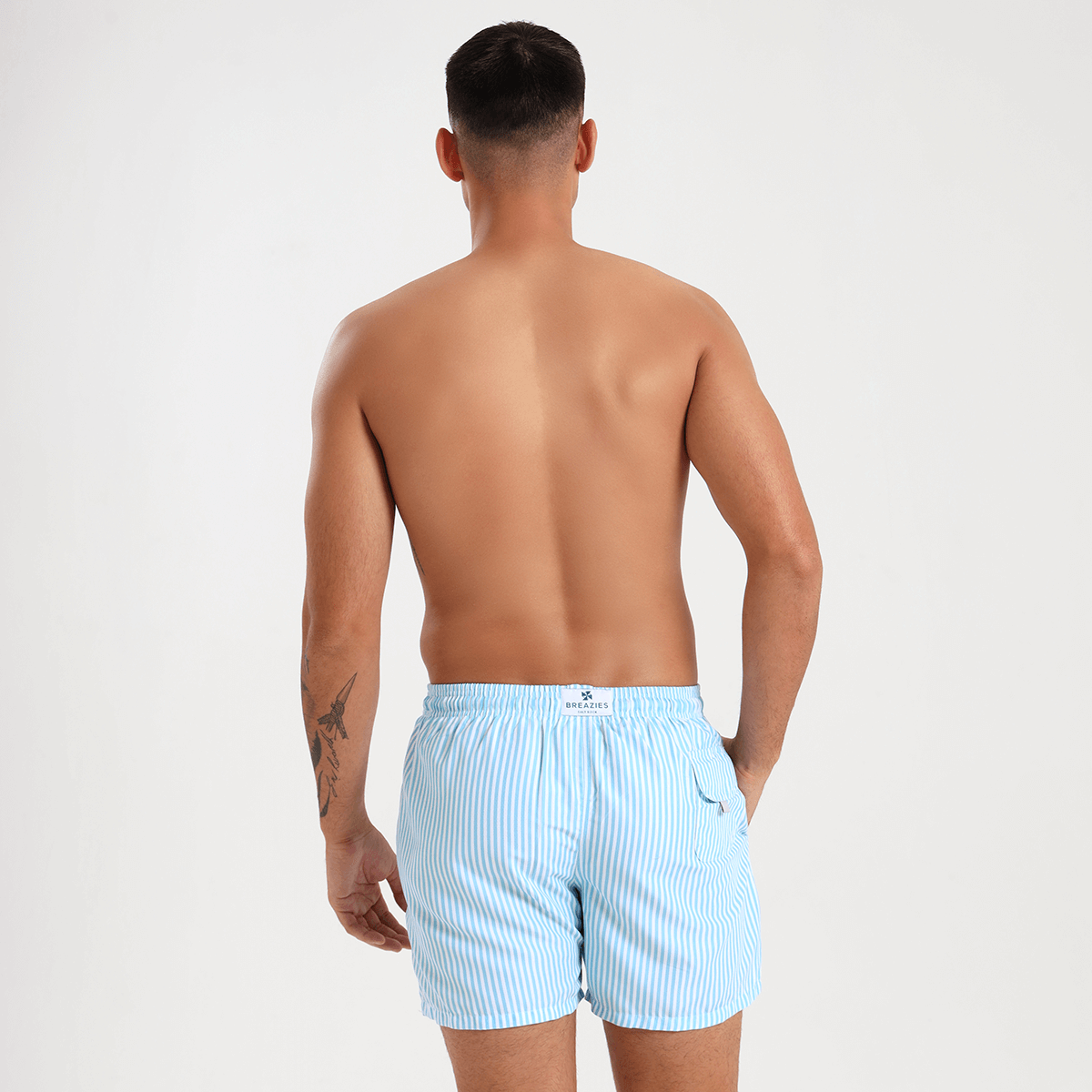Swim Shorts - Pin Stripes | Baby Blue