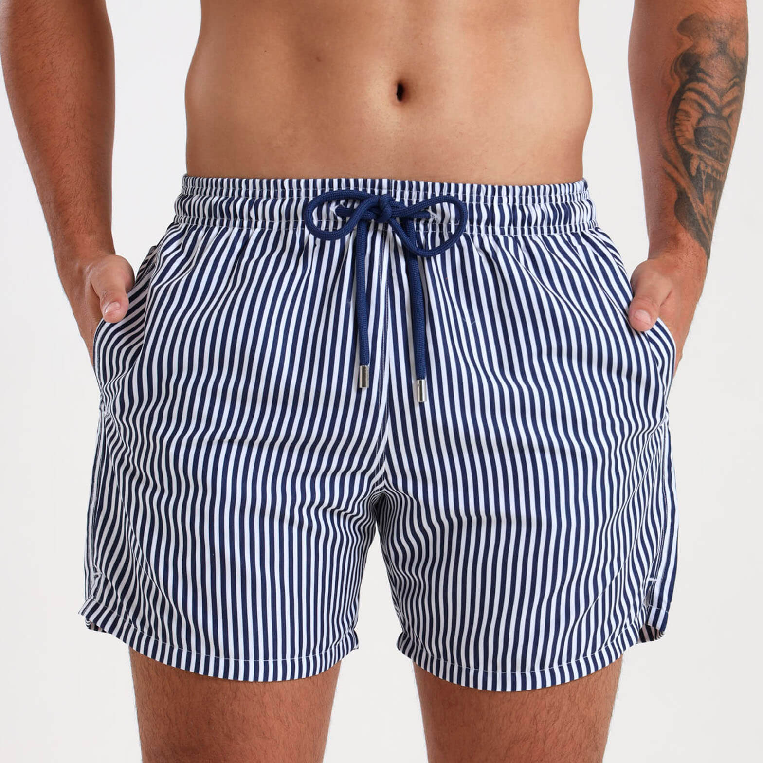 Swim Shorts - Pin Stripes | Navy