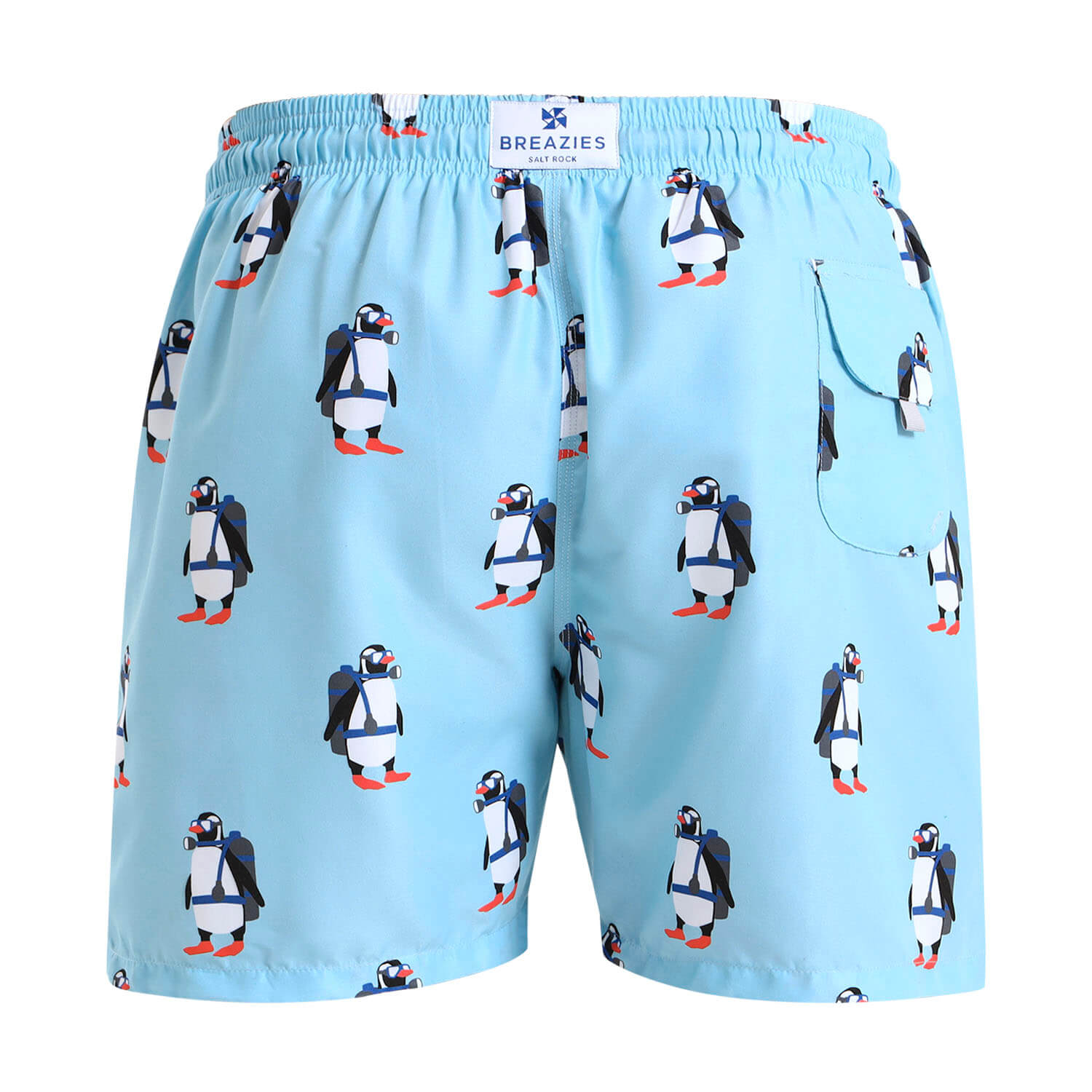 Swim Shorts - Scuba Penguin | Baby Blue