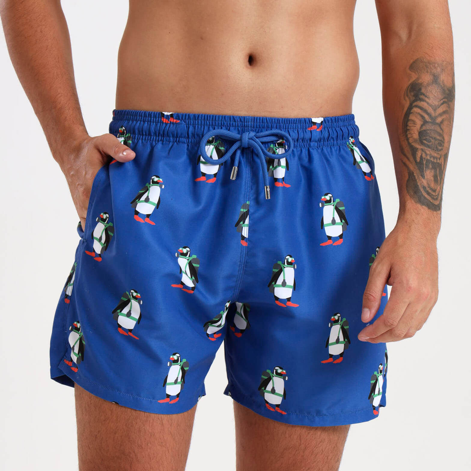 Swim Shorts - Scuba Penguin | Royal Blue