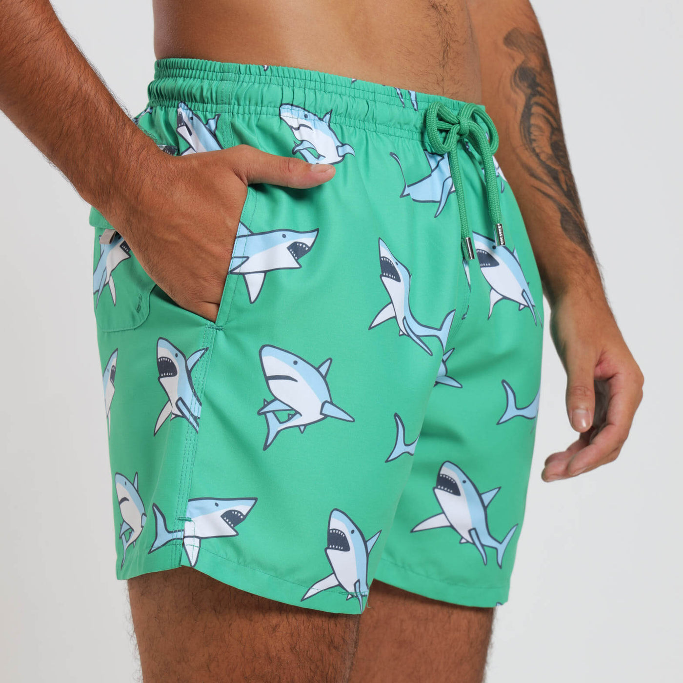 Swim Shorts - Sharks | Green