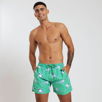 Swim Shorts - Sharks | Green