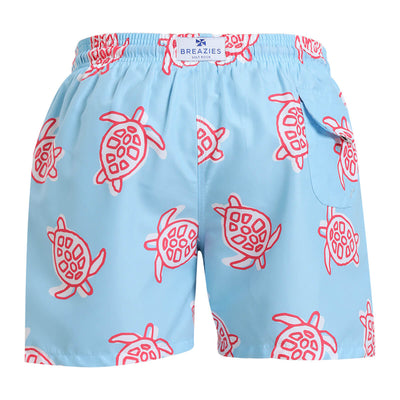 Swim Shorts - Turtles | Baby Blue