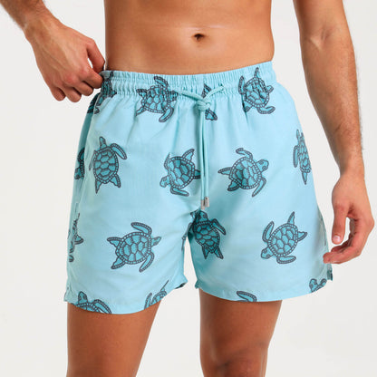 Swim Shorts - Turtles | Pastel Turq