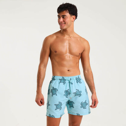 Swim Shorts - Turtles | Pastel Turq
