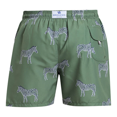 Swim Shorts - Zebras | Army Green