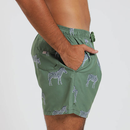Swim Shorts - Zebras | Army Green