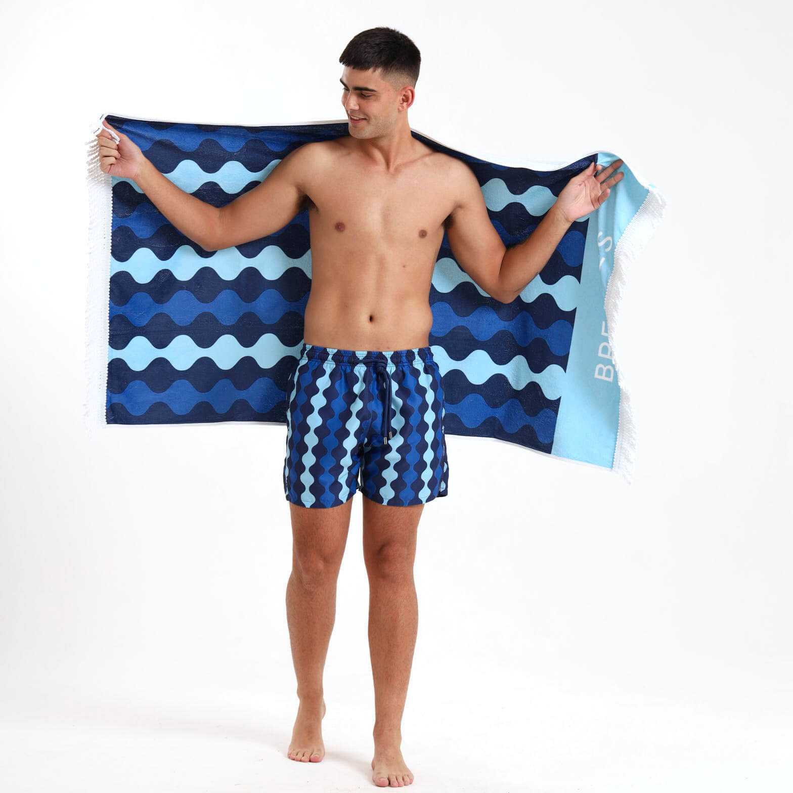 Luxury Beach Towel - Ribbons | Blue