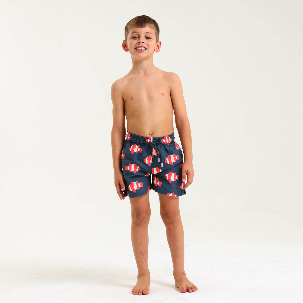 Boys Swim Shorts - Clown Fish | Steel