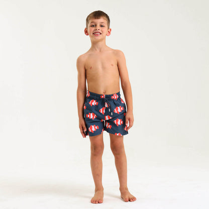 Boys Swim Shorts - Clown Fish | Steel