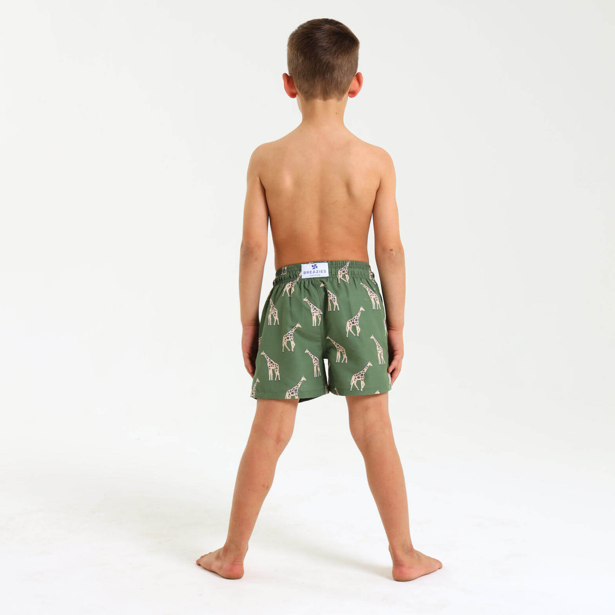 Boys Swim Shorts - Giraffe | Army Green
