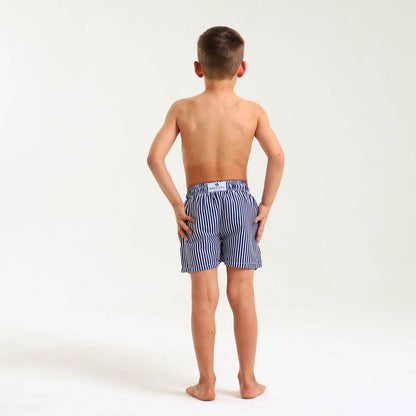Boys Swim Shorts - Pin Stripes | Navy