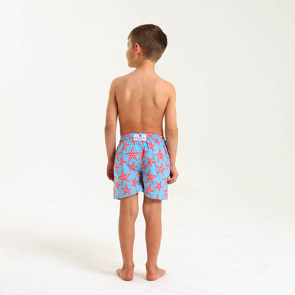 Boys Swim Shorts - Starfish | Baby Blue