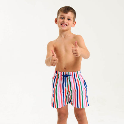 Boys Swim Shorts - Stripes | Multi Colour