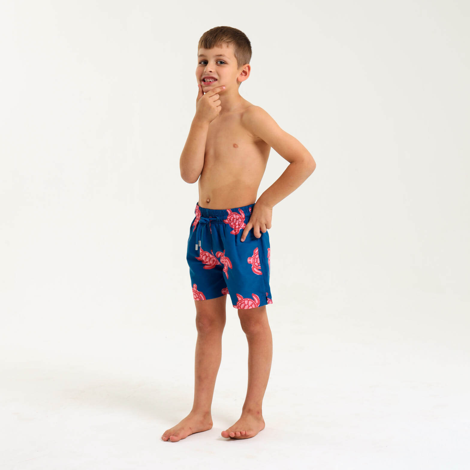 Boys Swim Shorts - Turtles | Royal Blue