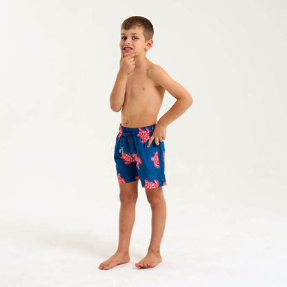 Boys Swim Shorts - Turtles | Royal Blue