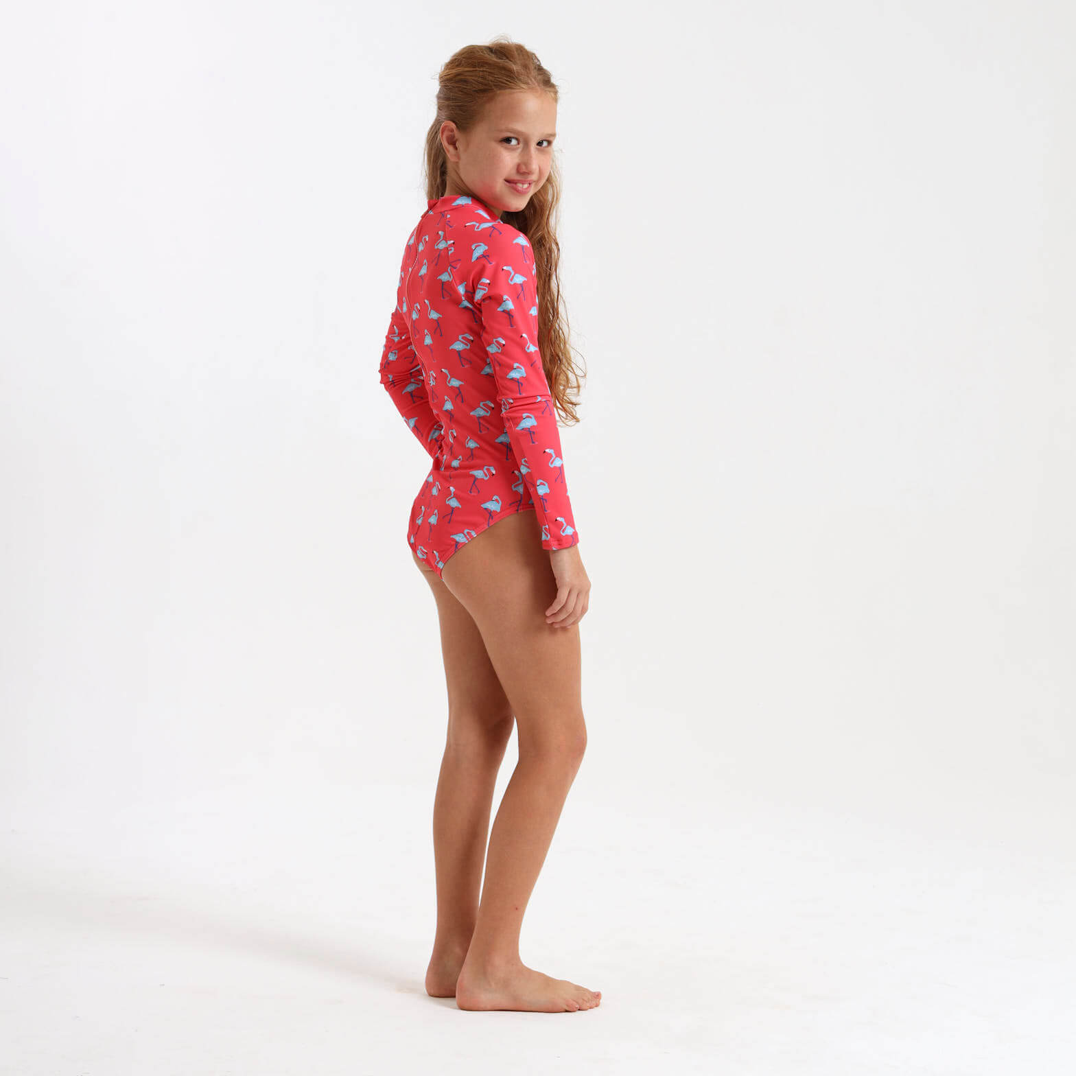 Girls Long Sleeve - Flamingo | Coral