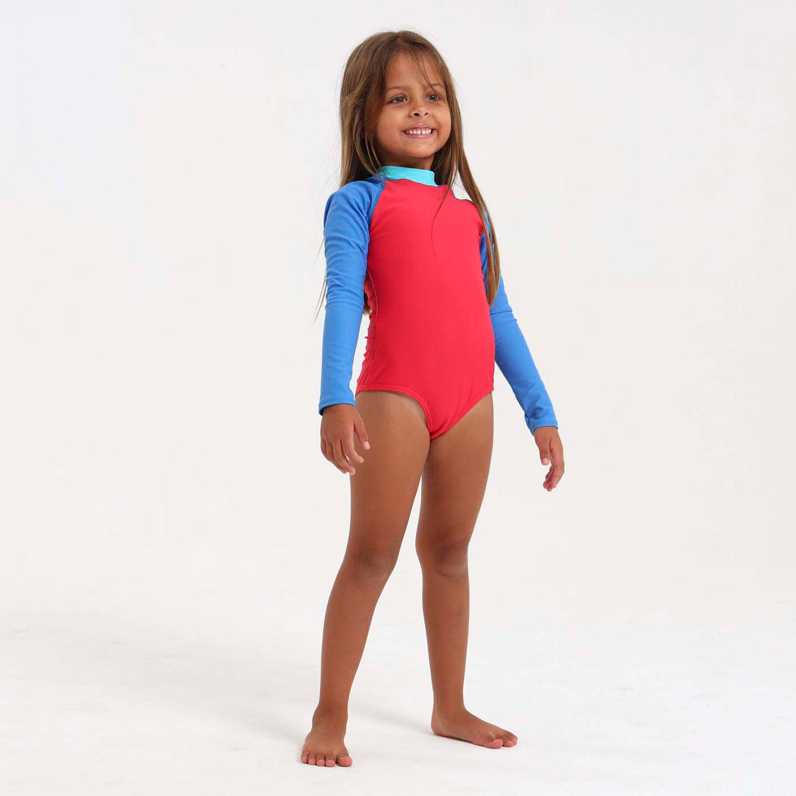 Girls Long Sleeve - Tricolour | Blue