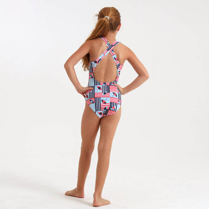 Girls One Piece - Umbrellas | Blue