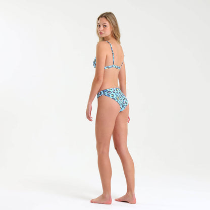 Ladies Bikini Top - Leopard | Baby Blue