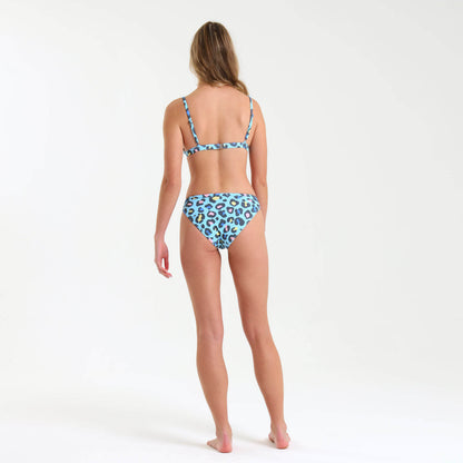 Ladies Bikini Bottoms - Leopard | Baby Blue