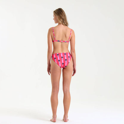 Ladies Bikini Top - Palms | Pink & Coral