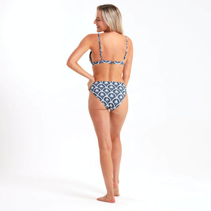 Ladies Bikini Top - Palms | Steel