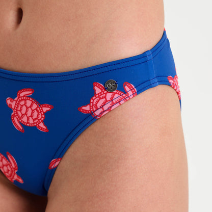 Ladies Bikini Bottoms - Turtles | Royal Blue
