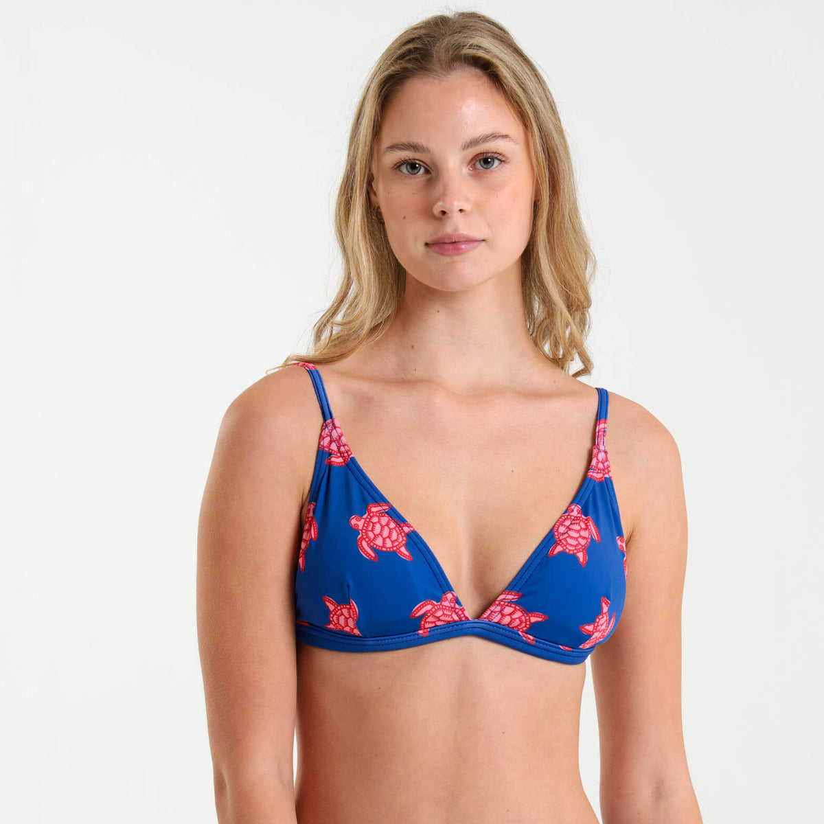 Ladies Bikini Top - Turtles | Royal Blue