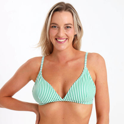 Ladies Bikini Top - Pin Stripes | Green