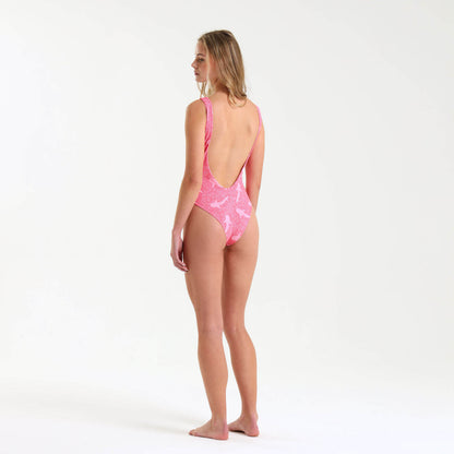 Ladies Deep V One Piece - Whale Shark | Coral