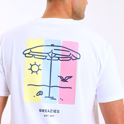 Printed Cotton Tee | Beach Umbrella