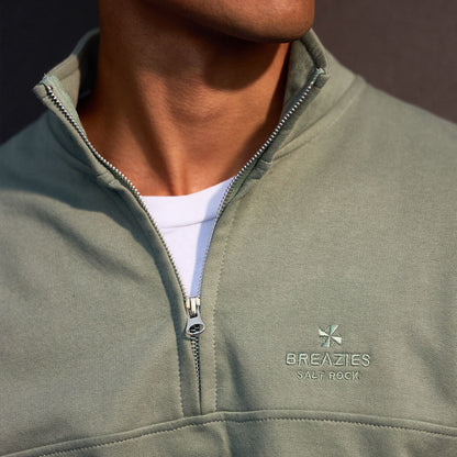 Unisex Quarter Zip Sweater | Sage