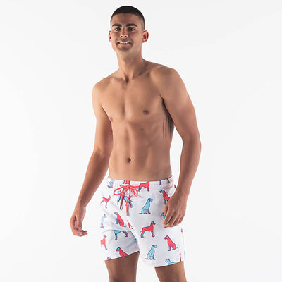 Swim Shorts - Great Danes | White