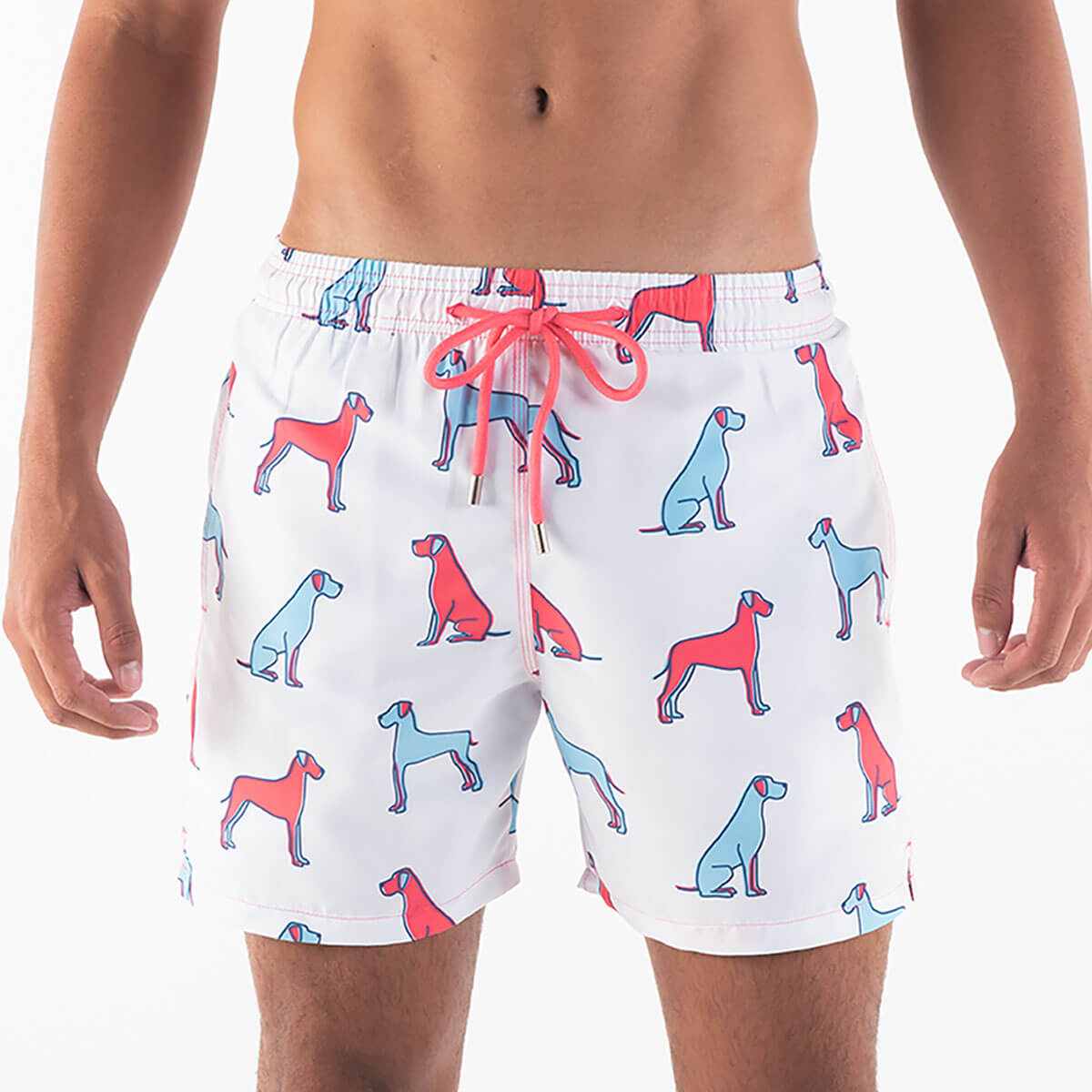 Swim Shorts - Great Danes | White