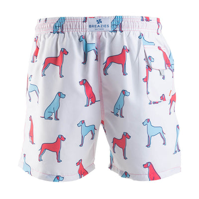 Swim Shorts - Great Danes | White