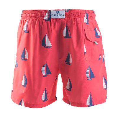 Swim Shorts - Sail Boats | Coral