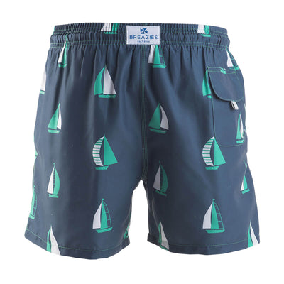Swim Shorts - Sail Boats | Steel