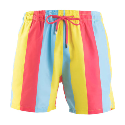 Swim Shorts - Stripes | Coral, Yellow & Baby Blue