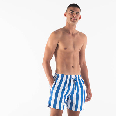 Swim Shorts - Stripes | Blue & White